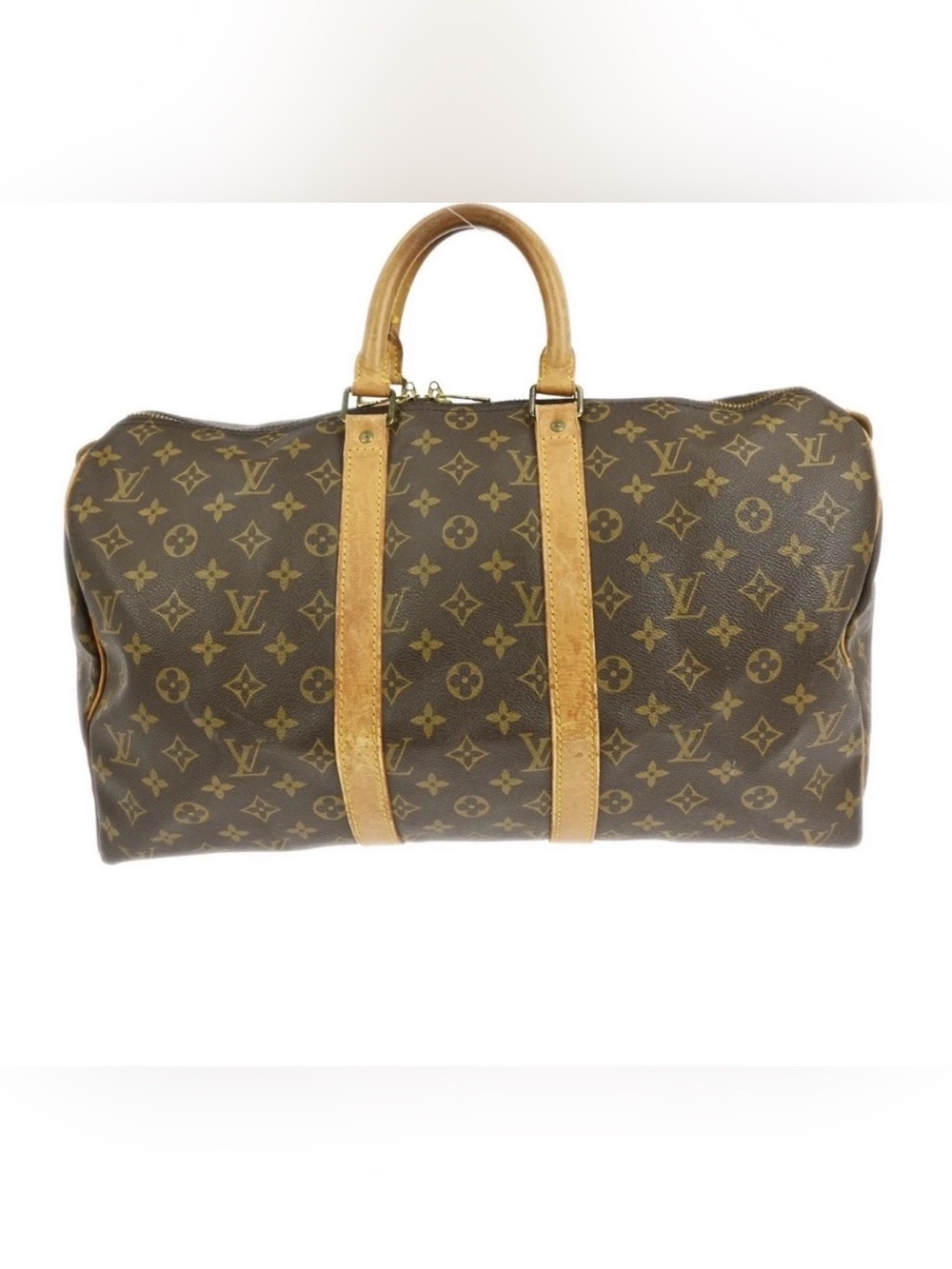 Louis Vuitton Keepall 45 Vintage Monogram Canvas Duffel Bag in Brown and Tan
